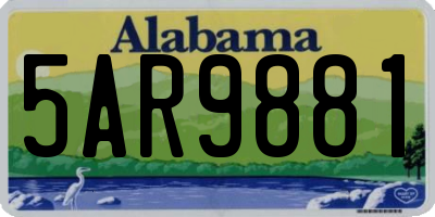 AL license plate 5AR9881