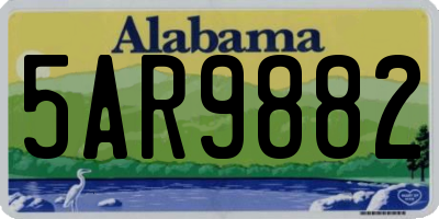 AL license plate 5AR9882