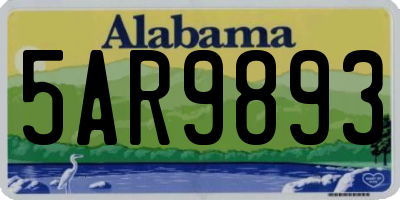 AL license plate 5AR9893