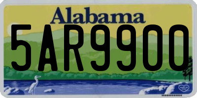 AL license plate 5AR9900