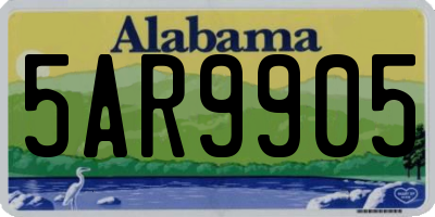 AL license plate 5AR9905