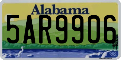 AL license plate 5AR9906