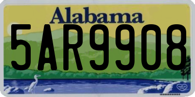 AL license plate 5AR9908