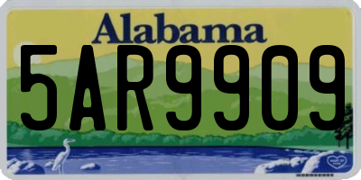 AL license plate 5AR9909
