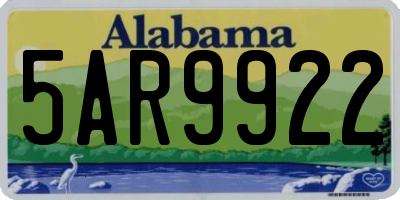 AL license plate 5AR9922