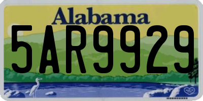 AL license plate 5AR9929