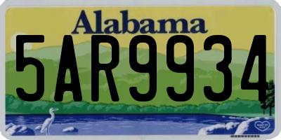 AL license plate 5AR9934