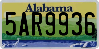 AL license plate 5AR9936