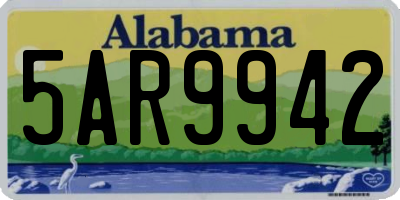 AL license plate 5AR9942
