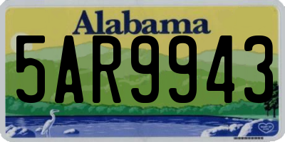 AL license plate 5AR9943