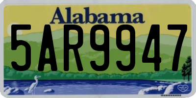 AL license plate 5AR9947