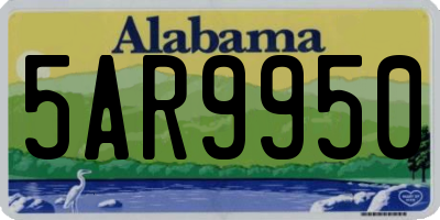 AL license plate 5AR9950