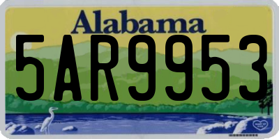 AL license plate 5AR9953