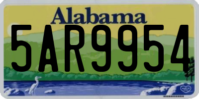 AL license plate 5AR9954