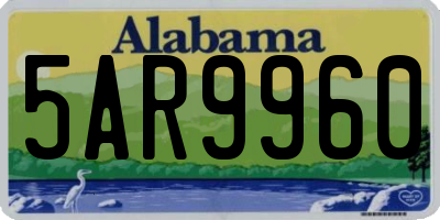AL license plate 5AR9960