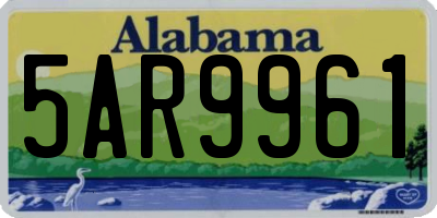 AL license plate 5AR9961
