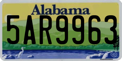 AL license plate 5AR9963