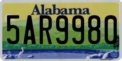 AL license plate 5AR9980