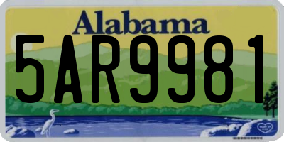 AL license plate 5AR9981