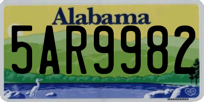 AL license plate 5AR9982