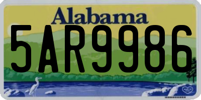 AL license plate 5AR9986
