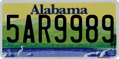 AL license plate 5AR9989