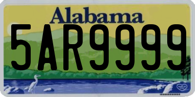 AL license plate 5AR9999