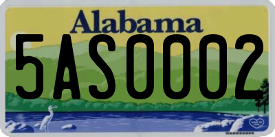 AL license plate 5AS0002