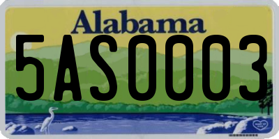 AL license plate 5AS0003