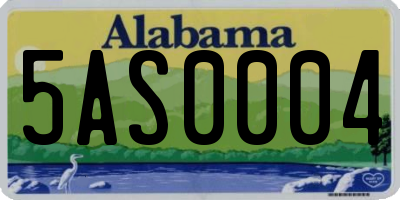 AL license plate 5AS0004