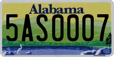 AL license plate 5AS0007