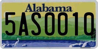 AL license plate 5AS0010
