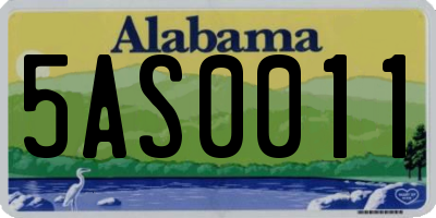 AL license plate 5AS0011
