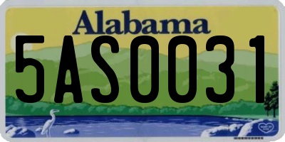 AL license plate 5AS0031