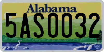 AL license plate 5AS0032