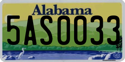 AL license plate 5AS0033