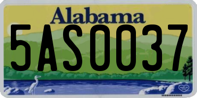 AL license plate 5AS0037