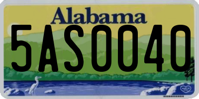 AL license plate 5AS0040