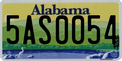 AL license plate 5AS0054
