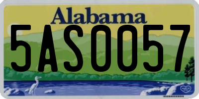 AL license plate 5AS0057