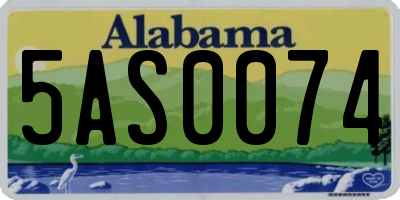 AL license plate 5AS0074