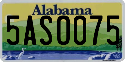 AL license plate 5AS0075