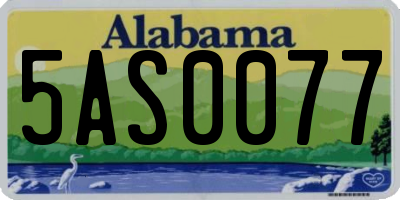 AL license plate 5AS0077