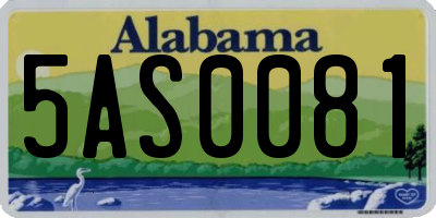 AL license plate 5AS0081