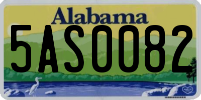 AL license plate 5AS0082