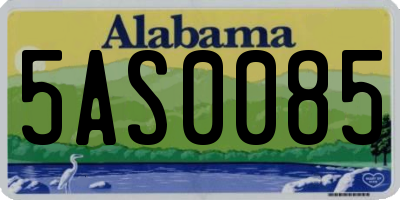 AL license plate 5AS0085