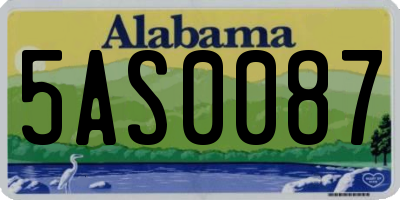 AL license plate 5AS0087