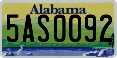 AL license plate 5AS0092
