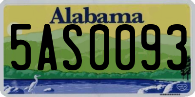 AL license plate 5AS0093