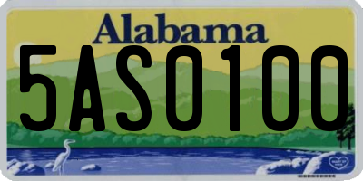 AL license plate 5AS0100